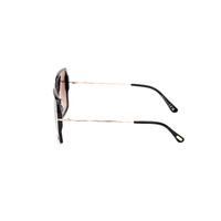 Tom Ford Joanna FT1039 01B-59 Shiny Black w Shiny Pale Gold / Smoke Gradient Lenses
