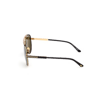 Tom Ford Rupert-02 FT1340 01N-63 Shiny Black / Green Lenses