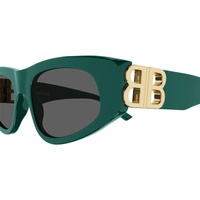 Balenciaga BB0095S 005 Green / Grey Lenses