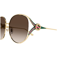 Gucci GG0225S 007 Gold / Brown Lenses