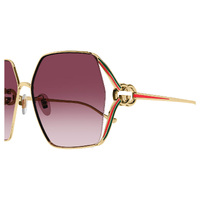 Gucci GG1322SA 003-64 Gold / Red Lenses