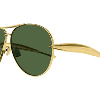 Bottega Veneta BV1305S 001 Gold / Green Lenses