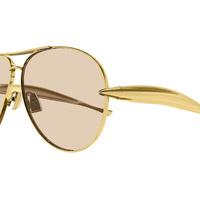 Bottega Veneta BV1305S 002 Gold / Brown Lenses