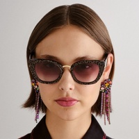 Camilla Nile Goddess CAM2431032 Black Glitter Leopard / Brown Gradient Lenses