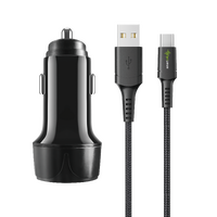 Smartcell Braided Type-C Cable & Dual Car Charger | 1.5m