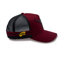 Rocko's Outback Trucker Longhorn Bull Maroon OSFM