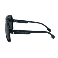 Mangrove Jacks Hamilton C7 Shiny Black w Shiny Red Stripe / Smoke Polarised Lenses