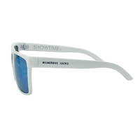 Mangrove Jacks Showtime C8 White w Temple Print / Ice Blue Revo Polarised Lenses
