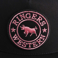 Ringers Western Signature Bull Trucker Cap Black/Black & Pink OSFM