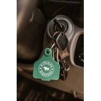 Ringers Western Cattle Tag Keyring Neon Pink