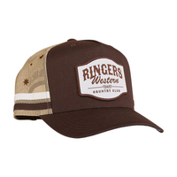 Ringers Western Country Club Deep Fit Trucker Cap Saddle Brown OSFM