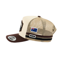 Ringers Western Country Club Deep Fit Trucker Cap Off White / Chocolate OSFM