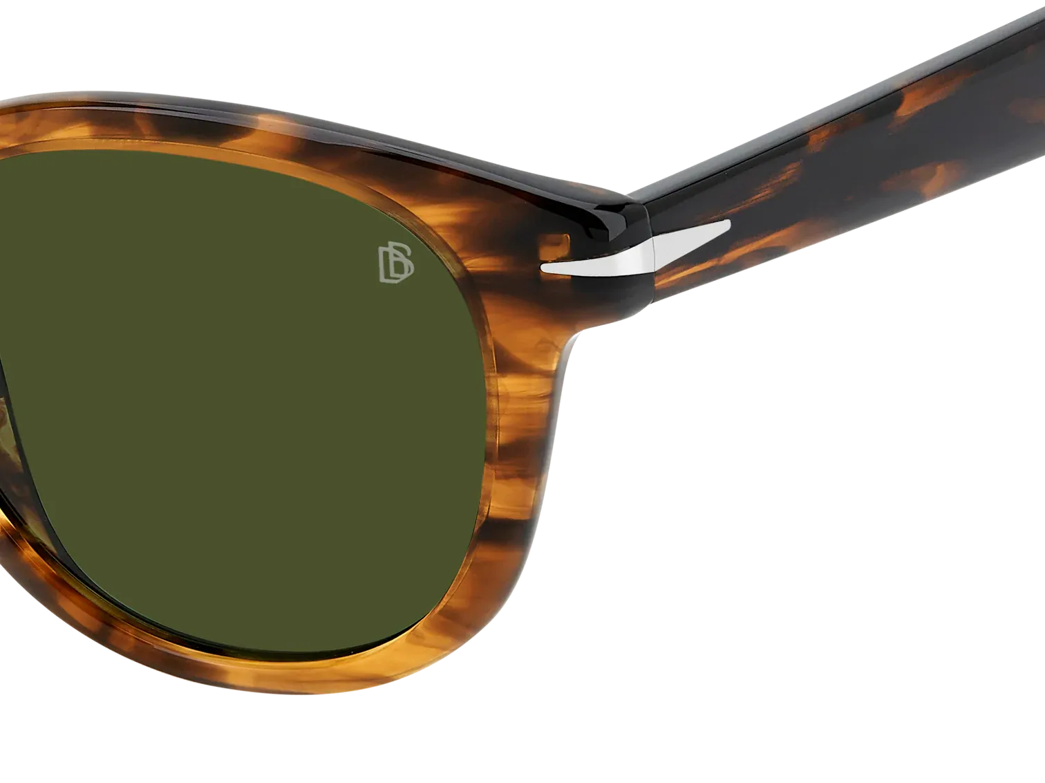 David Beckham DB 1198/S EX4 QT 50 Brown Horn / Green Lenses