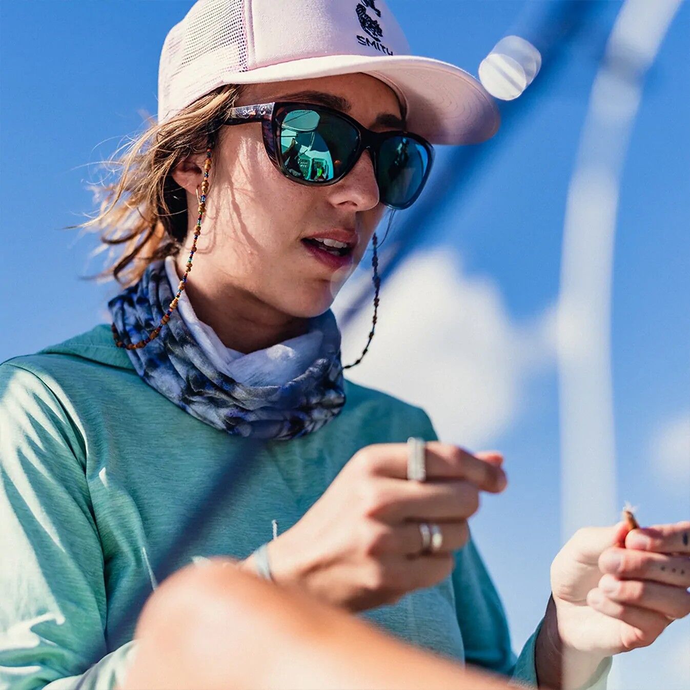 Smith Shoal JBW QG 58 Sky Tortoise / Blue Mirror Chromapop Polarised Lenses