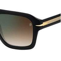 David Beckham DB 7127/S 2M2 QY 54 Black Gold / Brown Gradient Green Mirror Lenses