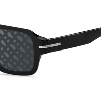 Hugo Boss BOSS 1595/S 807 MD 53 Black / Grey Silver Mirror Lenses