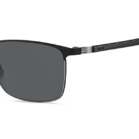 Hugo Boss BOSS 1635/S TI7 IR 57 Matte Black Ruthenium / Grey Lenses