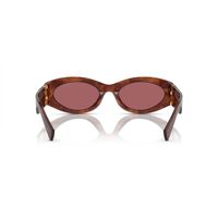 Miu Miu MU11WS 11Q08S-54 Striped Tobacco / Dark Violet Lenses
