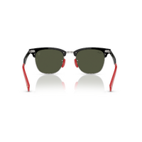 Ray-Ban RB3807M F11031-51 Scuderia Ferrari Collection Brushed Black On Silver / G-15 Green Lenses