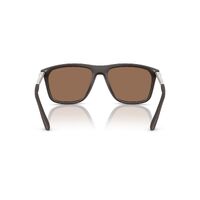 Emporio Armani EA4237 6186EF-57 Matte Dark Brown / Dark Brown w Gold Mirror Lenses