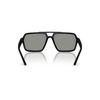 Prada Linea Rossa PSA06S DG008F-59 Black Rubber / Dark Grey Mirror Blue Red Lenses