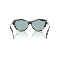 Tiffany & Co TF4253 84437C-55 Striped Black / Light Azure Silver Mirror Lenses