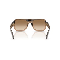 Burberry BE4478 420789-55 Striped Beige / Brown Gradient Lenses