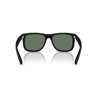 Ray-Ban RB4165 622/Y4-55 Justin Rubber Black / Green Mirror Silver Polarised Lenses
