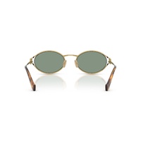 Miu Miu MU52YS 5AK04M-54 Gold / Green Mirror Internal Silver Lenses