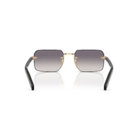 Prada PRD55S ZVN60W-55 Pale Gold / Blue Silver Mirror Lenses