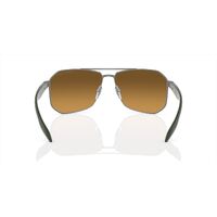 Prada Linea Rossa PS51VS DG1741-62 Gunmetal Rubber / Grey Gradient w Brown Mirror Polarised Lenses