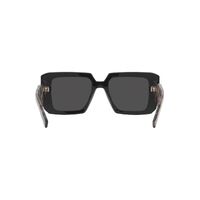 Prada PR23YS 1AB5S0-51 Black w Pink Temples / Dark Grey Lenses