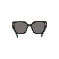 Prada PR15WS 1AB5Z1-54 Black w Green Temple / Dark Grey Polarised Lenses