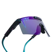 Pit Viper The Midnight Original Wide 2.0 Black w Blue Splatter / Purple Mirror Polarised Lenses