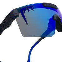 Pit Viper The Peacekeeper Original Regular 2.0 Black w Blue Splatter / Blue Mirror Polarised Lenses