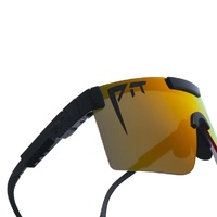 Pit Viper The Exec Original Wide 2.0 Black / Rainbow Mirror Polarised Lenses