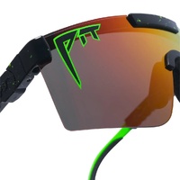 Pit Viper The Monster Bull Original Regular 2.0 Black w Green Splatter / Orange Mirror Polarised Lenses