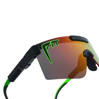 Pit Viper The Monster Bull Original Wide 2.0 Black w Green Splatter / Orange Mirror Polarised Lenses
