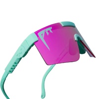 Pit Viper The Oral Exam Original Wide 2.0 Turquoise / Pink Mirror Polarised Lenses