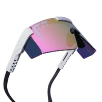 Pit Viper The Miami Nights Original Single Wide White / Pink Mirror Lenses