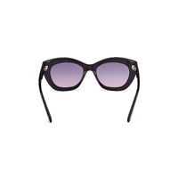 Tom Ford Linda-02 FT1285 01B-53 Shiny Black / Smoke Gradient Lenses