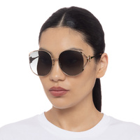 Gucci GG0225S 001-63 Gold Gold / Grey Lenses