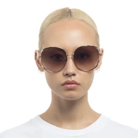 Gucci GG0225S 007 Gold / Brown Lenses