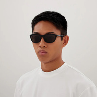 Balenciaga BB0403SK 001 Black / Grey Lenses
