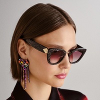 Camilla Nile Goddess CAM2431032 Black Glitter Leopard / Brown Gradient Lenses