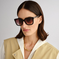 Oroton Madelyn ORO2556431 Black w Cookie Tortoise / Warm Smoke Gradient Lenses