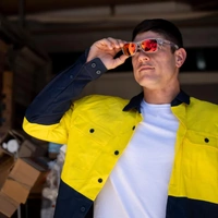 Ugly Fish Sparkie Safety RSP545 CR Crystal / Red Revo Polarised Lenses