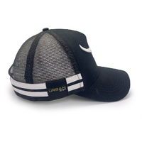 Urban Zoo West Village 109 5 Panel Trucker Longhorn Bull Black/White OSFM