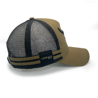Urban Zoo West Village 109 5 Panel Trucker Longhorn Bull Khaki/Black OSFM