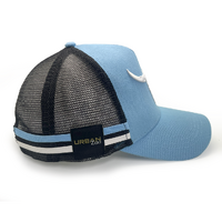 Urban Zoo West Village 109 5 Panel Trucker Longhorn Bull Blue/White OSFM